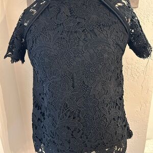Anthropologie Guest Editor  Black lace cutout top